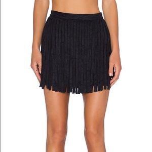 Black fringe skirt